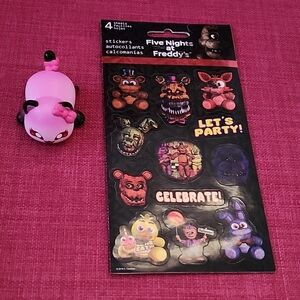 Five Nights at Freddy's Sticker Sheet And Aphmau Me Meow Toy